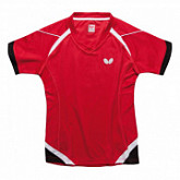 На картинке изображен Рубашка теннисная Butterfly Kido Lady red Рубашка теннисная Butterfly Kido Lady red
