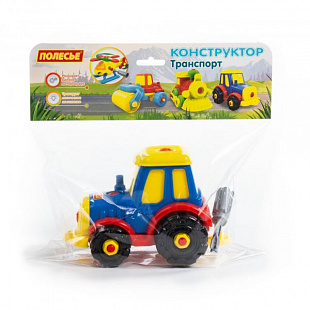 Конструктор-транспорт Полесье Трактор 20шт 77769 Yellow
