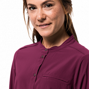 Рубашка женская Jack Wolfskin Victoria Roll-Up Shirt W wild berry