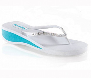 Шлепанцы пляжные женские Fashy 7649-00 white/blue