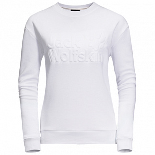 Пуловер женский Jack Wolfskin Logo Sweatshirt W white rush