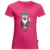 Футболка детская Jack Wolfskin Wolf T Kids pink peony