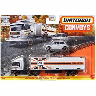 Машинка Matchbox Super Convoy Sortiment MBX Cabover & Box Trailer & MBX 1964 Austin Mini Cooper (GBK70 HLM80)