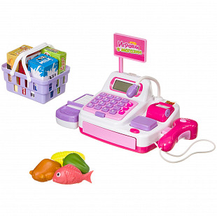 Игровой набор Bondibon "Играем в магазин" с кассовым аппаратом, чековой лентой