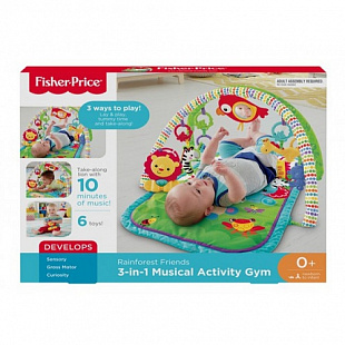 Игровой коврик Fisher Price 3 В 1 Друзья из тропического леса" CHP85