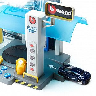 Игровой набор Bburago Street Fire Автомойка с машинкой (18-30406) black