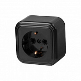 Розетка 1-ая Юпитер Стандарт RA16-133-Ч black JP7412-03