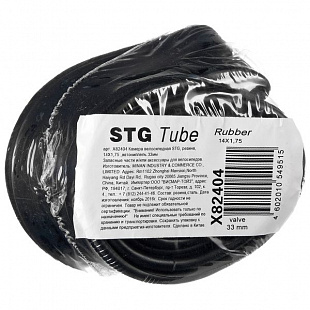 Велокамера STG 14Х1,75 автониппель 33мм Х82404