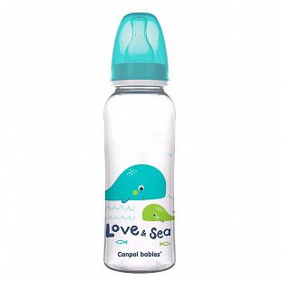 Бутылочка для кормления Canpol babies LOVE&SEA с узким горлышком 250 мл., 12+ мес. (59/400) turquoise