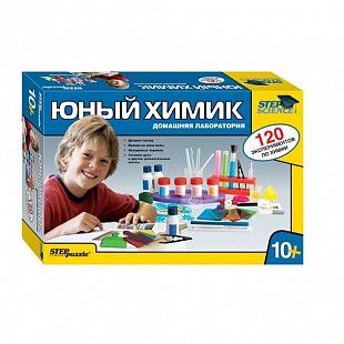 Набор для исследований Step Puzzle Юный химик Домашняя лаборатория 76094