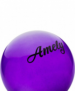 Мяч для художественной гимнастики Amely с блестками AGB-102 19 см purple