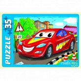 Макси-Пазл Рыжий Кот Машинка в городе ПУ35-7268