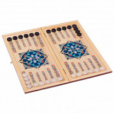 Нарды средние с деревянными шашками цветной рисунок