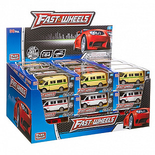 Набор металлических инерционных машин Play Smart Fast Wheels 6592W (36шт)