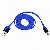 USB кабель универсальный Rexant microUSB шнур плоский 1 м blue 18-4275