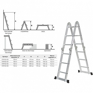 Лестница Startul 4х3 ступеней 1 0,5 кг ST9722-03