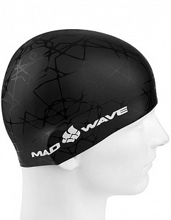 Шапочка для бассейна (плавания) взрослая Mad Wave Cobweb black