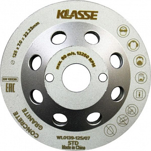 Алмазная чашка Klasse Бетон ECO сегм. 2-х рядная 125х6,6х7х22,23 WL0139-125/07