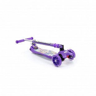 Детский самокат (со складной ручкой) (с наклейкой V1) # 0072C-V1(Ф) фиолетовый