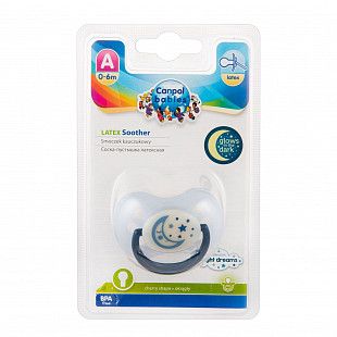 Пустышка Canpol babies Night Dreams Латексная Круглая 0-6 мес. (22/642) blue