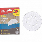 Шлифлист для краски самозакрепляющийся Wortex 12,5 см Р180 (5 штук) WSD21180E519
