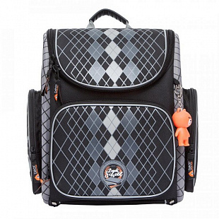 Школьный рюкзак GRIZZLY SI-22 black/orange