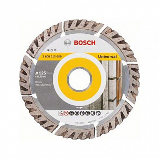 Алмазный круг 125х222 мм универс. сегмент. STANDARD FOR Universal Bosch (сухая резка) 2608615060