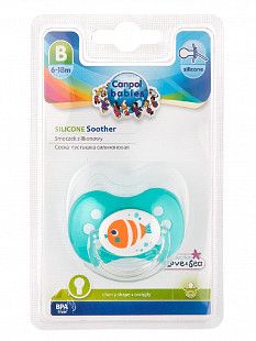 Пустышка силиконовая круглая 6-18 мес. Canpol babies Love&Sea (22/435) turquoise