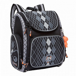 Школьный рюкзак GRIZZLY SI-22 black/orange