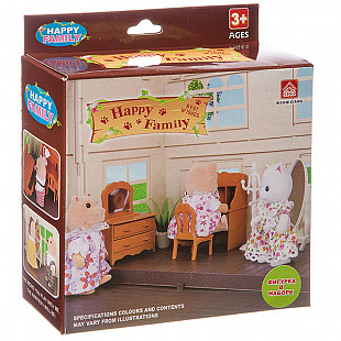 Игровой набор Happy Family 012-05B с фигуркой зверюшки, комната