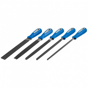 Набор напильников №2 Зубр Профессионал 200 мм, 5 пр. (плоск., трехгр., кругл., полукругл., квадр.) 16651-20-H5