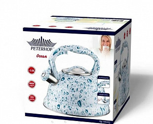 Чайник из нержавеющей стали Peterhof со свистком PH-15643 3л