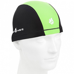 Шапочка для бассейна (плавания) взрослая Mad Wave Lycra Doutone black/green