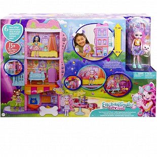 Игровой набор Enchantimals Домик и кафе с куклой Палмер (HJH65)