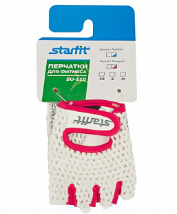 Перчатки для фитнеса Starfit SU-110 White/Pink