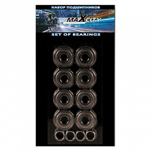 Подшипники для роликовых коньков Maxcity ABEC-5 карбон