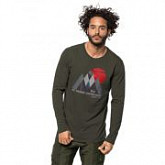 Футболка мужская Jack Wolfskin Mountain Longsleeve M dark moss