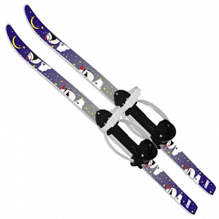 Лыжи детские Ausini Пингвины с палками 330047-00 purple