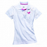 На картинке изображен Рубашка теннисная Butterfly Pure Lady white Рубашка теннисная Butterfly Pure Lady white