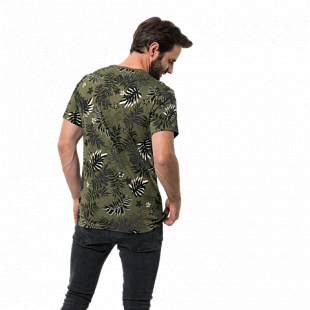 Футболка мужская Jack Wolfskin Leaf T M woodland green allover