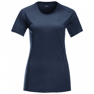 Футболка женская Jack Wolfskin Mountain Tech T W dark indigo