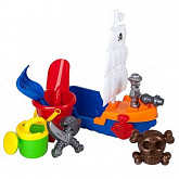 Набор для песка Shantou Gepai Пиратский корабль с ведром, совками, лейкой и формочками 927B-1