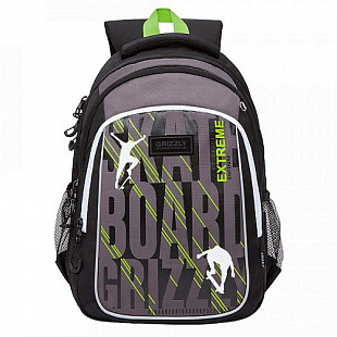 Рюкзак школьный GRIZZLY RB-152-2 /1 black/light green
