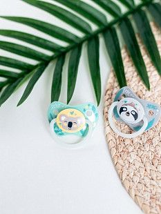 Пустышка силиконовая ортодонтическая Canpol babies Exotic Animals 6-18 мес., 2 шт. (23/921_grey)