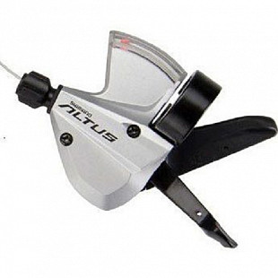 Шифтер Shimano Altus M370, левый, 3 скорости, трос 1800 мм, silver ESLM370LBS