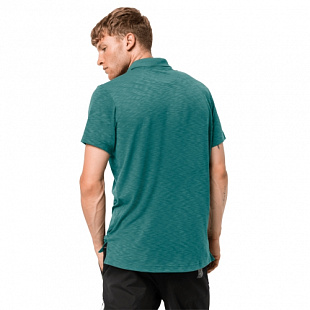 Рубашка поло мужская Jack Wolfskin Travel Polo Men emerald green