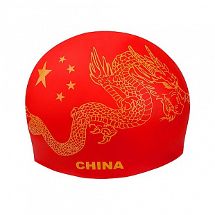 Шапочка для бассейна (плавания) взрослая Mad Wave CHINA red/yellow