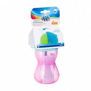 Поильник Canpol babies спортивный со складывающейся трубочкой 12м+ 370 мл (56/113_pin) pink