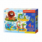 Пазл Castorland Животные Африки 4 в 1 B-04454