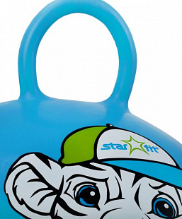 Мяч-попрыгун, для фитнеса (фитбол) Starfit Тигренок с ручкой GB-402 55 см blue
